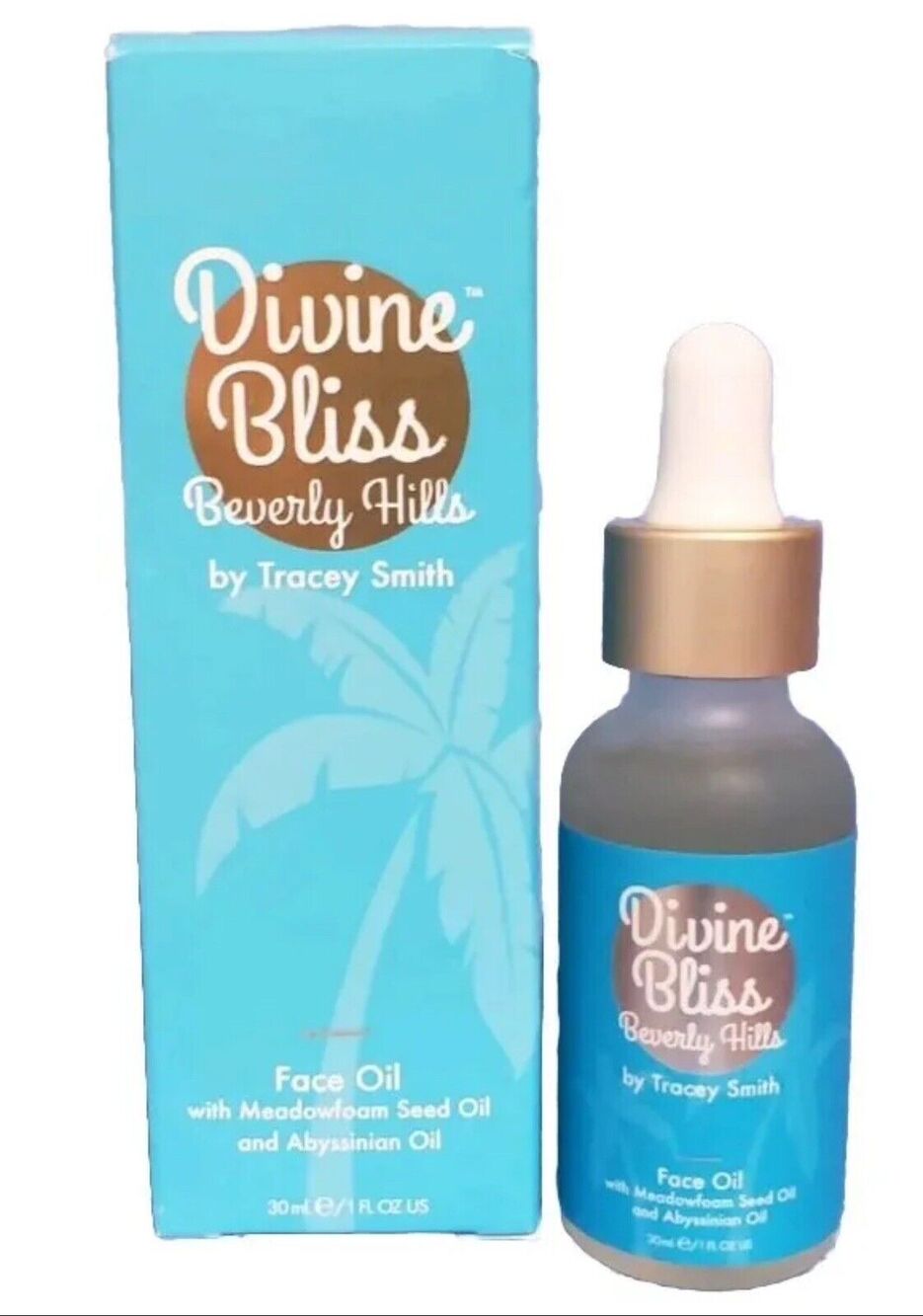 DIVINE BLISS Beverly Hills Face Oil By-Tracey Smith 1 oz Medowfoam Seed oil